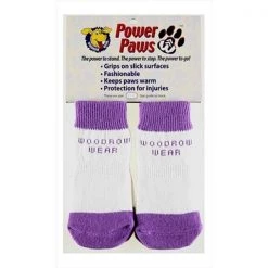 Woodrow Wear Power Paws 03-02 X-Small Traction Dog Socks in Purple White Stripe