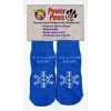Woodrow Wear Power Paws 06-03 Small Traction Dog Socks in Blue with White Snowflake