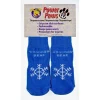 Woodrow Wear Power Paws 06-04 Medium Traction Dog Socks in Blue with White Snowflake