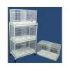YML 4x2464WHT and 1x4164WHT Lot of 4 Medium Breeding Cages with Divider and One 3 Tie Stand in White