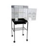YML 5924-4814BLK Flat Top Small Bird Cage with Black Stand in Black