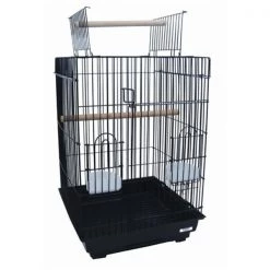 YML 5984-4814BLK Open Top Small Parrot Cage with Stand in Black