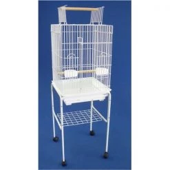 YML 5984-4814WHT Open Top Small Parrot Cage with Stand in White