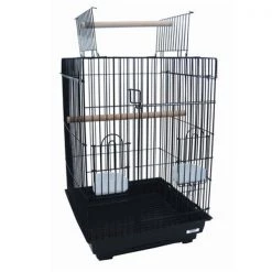 YML 5984BLK Open Top Small Parrot Cage in Black