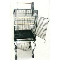 Peticare Open Top Parrot Cage with Stand in Black