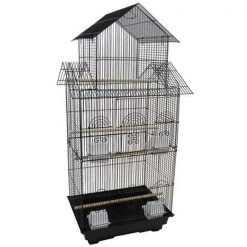 YML 6844BLK Tall Pagoda Top Small Bird Cage in Black