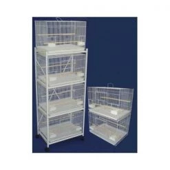 YML 6x2424WHT Lot of Six Small Bird Breeding Cages in White