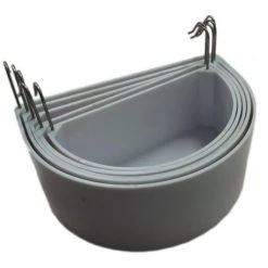 YML C8050 Set Of 5 Coop White Plastic Cups With Hooks For Seed And Water