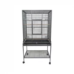 YML AV3018AS Bar Spacing Aviary Cage With Stand; Antique Silver
