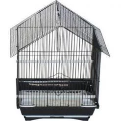 YML Group AMBLK 11 x 9 x 16 in. House Top Style Small Parakeet Cage; Black