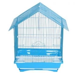 YML Group A1114MBLU 11 x 9 x 16 in. House Top Style Small Parakeet Cage; Blue