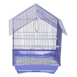YML Group A1114MPUR 11 x 9 x 16 in. House Top Style Small Parakeet Cage; Purple