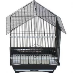 YML Group A1314MBLK 13.3 x 10.8 x 17.8 in. House Top Style Medium Parakeet Cage; Black