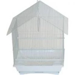 YML Group A1314MWHT 13.3 x 10.8 x 17.8 in. House Top Style Medium Parakeet Cage; White