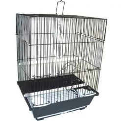 YML Group A1124MBLK 11 x 8.5 x 14 in. Flat Top Small Parakeet Cage; Black