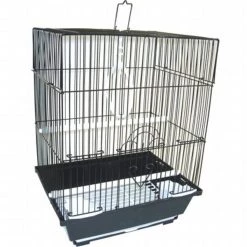 YML Group A1324MBLK 13.3 x 10.8 x 16.5 in. Flat Top Medium Parakeet Cage; Black