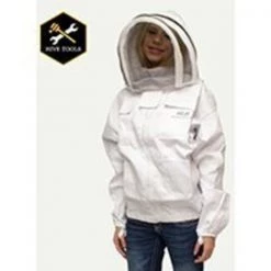 HARVEST LANE HONEY CLOTHSJL-102 Beekeeper Jackets with Protective Hood, L, Polycotton, White