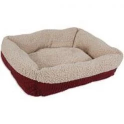 Aspenpet Self-Warming Pet Lounger, Rectangular, Faux Lambs Wool Plush and Wide Wale Corduroy Fabric Cover