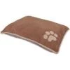 Aspenpet 80388 Shearling Knife Edge Pillow Pet Bed, Micro-Suede/Plush Shearling Trim Cover, Dark Tan