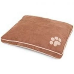 Aspenpet 80390 Shearling Pillow Pet Bed, Suede Fabric Cover, Dark Tan
