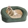 K&H Pet Products Deluxe Ortho Bolster Sleeper Pet Bed Medium Green 30" x 25" x 9"