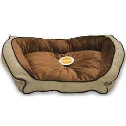 K&H Pet Products Bolster Couch Pet Bed Large Mocha / Tan 28" x 40" x 9"