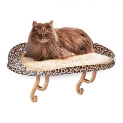 K&H Pet Products Deluxe Kitty Sill with Bolster Leopard 14" x 24" x 10"