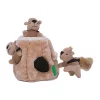 Outward Hound Hide-A-Squirrel Dog Toy Large Brown 7" x 7" x 8"