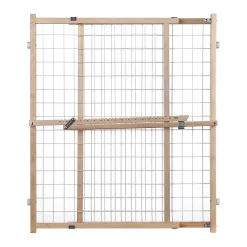 North States Wide Wire Mesh Pet Gate White, Wood 29.5" - 50" x 32"