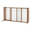 Richell Freestanding Pet Gate with Door, Large, Brown, 61.8" - 90.2"x27"x36.2"