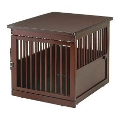 Richell Wooden End Table Dog Crate Medium Dark Brown 31.1" x 25" x 24"